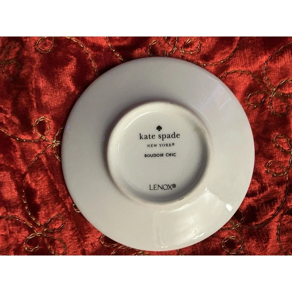 Kate Spade x Lenox (Porcelain) Boudoir Chic Ring Trinket Dish (3.5 Inches) Trim